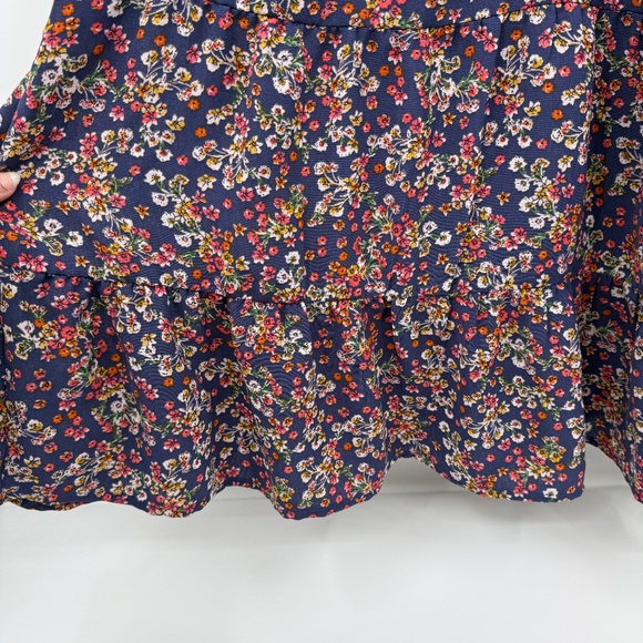 Time Tru Dress Women XXXL Blue Floral Short Sleeve Tiered Blossom Cottage Boho - Picture 4 of 12